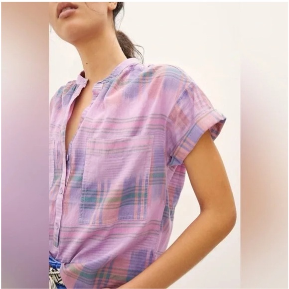 Anthropologie Pilcro plaid fall top size Small - Picture 3 of 9